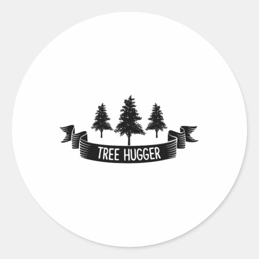 Sticker Rond Jour des terres Tree Hugger (Devant)