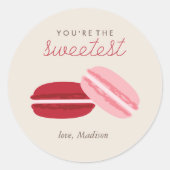 Sticker Rond Jour des Valentines de Macarons doux (Devant)