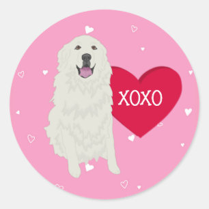Sticker Rond Jour des Valentines des Grands Pyrénées