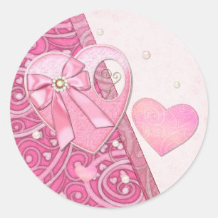 Sticker Rond Jour des Valentines du coeur au coeur