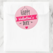 Sticker Rond Jour des Valentines du Coeur Rose (Sac)