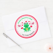 Sticker Rond Jour des Valentines rousses de grenouilles rousses (Enveloppe)