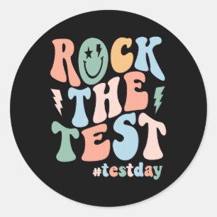 Sticker Rond Jour d'essais Test Retro Motivational Teacher St