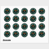 Sticker Rond Jour d'Halloween noir vert (Feuille)