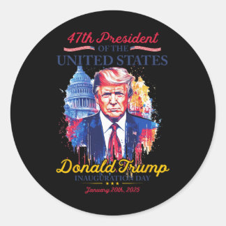 Sticker Rond Jour d'investiture 2025 du président Trump aux Éta