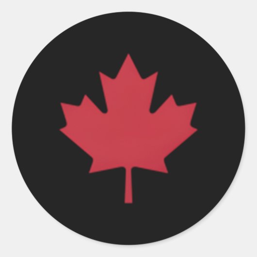 Sticker Rond Jour du Canada, drapeau rouge Feuille d'érable (Devant)