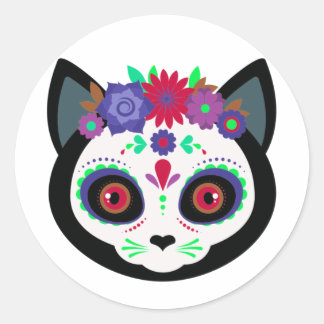 Sticker Rond Jour du chat mort