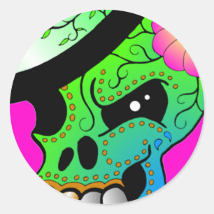 Sticker Rond Jour du crâne mort