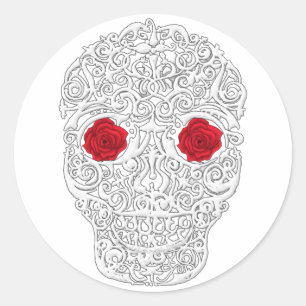 Sticker Rond Jour du crâne mort