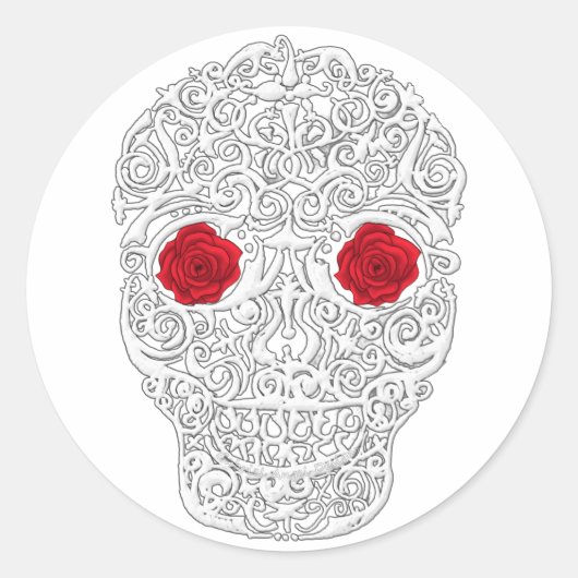 Sticker Rond Jour du crâne mort (Devant)