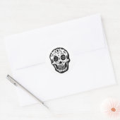 Sticker Rond Jour Du Crâne Mort-Blanc (Enveloppe)