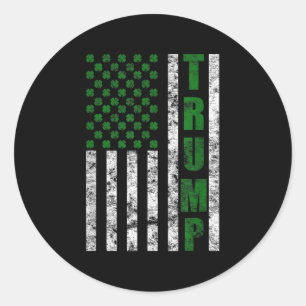 Sticker Rond Jour du drapeau américain Trump 2020, Saint-Patric