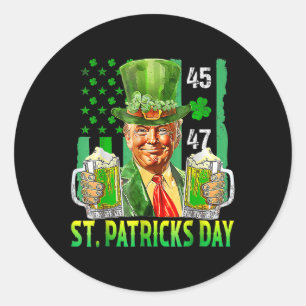 Sticker Rond Jour du drapeau américain Trump 2025, Saint-Patric
