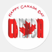 Sticker Rond Jour du drapeau du Canada CANADA (Devant)