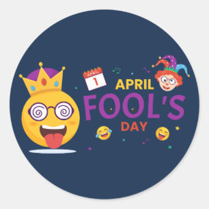 Sticker Rond Jour du fou d'avril