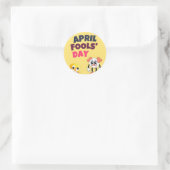 Sticker Rond Jour du fou d'avril (Sac)