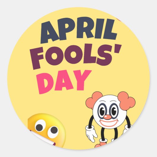 Sticker Rond Jour du fou d'avril (Devant)