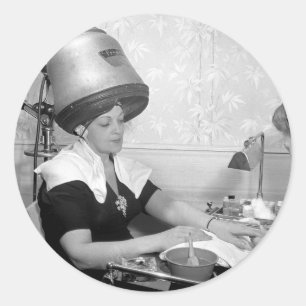 Sticker Rond Jour du glamour Parlant de la beauté Vintage New 