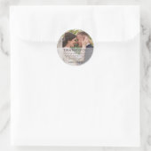 Sticker Rond Jour du mariage Photo Merci Favoriser (Sac)