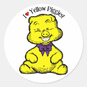 Sticker Rond Jour du porc jaune