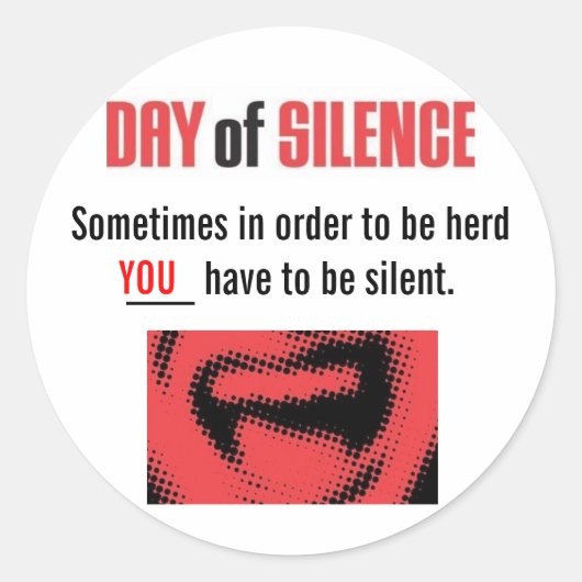 Sticker Rond Jour du silence (Devant)