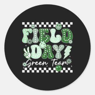 Sticker Rond Jour du terrain Green Team Couleur Champ Trier Tea