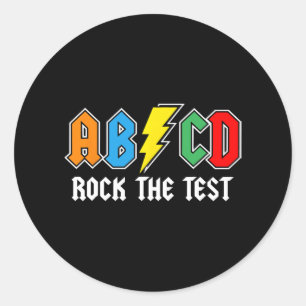 Sticker Rond Jour Enseignant Motivation Étudiant Retro Rock The