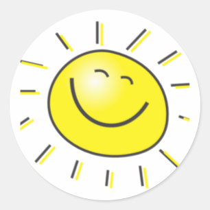 Sticker Rond Jour ensoleillé, le soleil de sourire, jour à