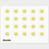 Sticker Rond Jour ensoleillé, soleil souriant, Jour pour sourir (Feuille)