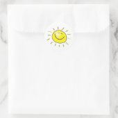 Sticker Rond Jour ensoleillé, soleil souriant, Jour pour sourir (Sac)