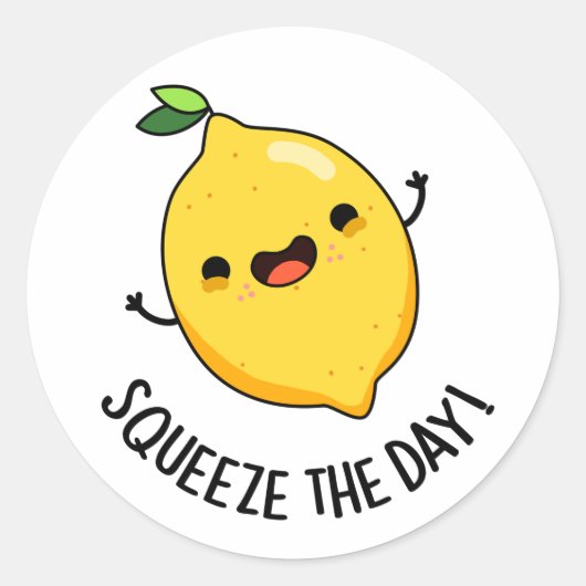 Sticker Rond Jour Fantaisie Pun De Citron (Devant)