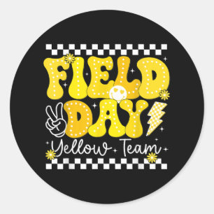 Sticker Rond Jour férié Voyage Jaune Équipe Couleur Jeu Concour