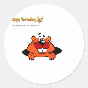 Sticker Rond Jour heureux de porc moulu