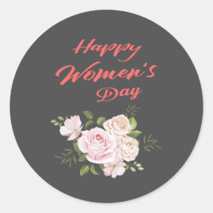 Sticker Rond jour heureux des femmes gris foncé