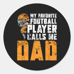 Sticker Rond Jour joueur de football Papa American Sport Footba