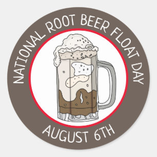 Sticker Rond Jour national des flotteurs de bière racine 6 ao