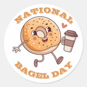 Sticker Rond Jour national du Bagel