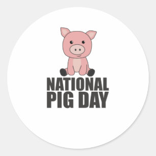 Sticker Rond Jour National Du Cochon Cochon Mélange Pour Jour D