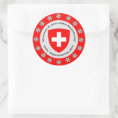 Sticker Rond Jour national suisse Drapeau Edelweiss (Sac)