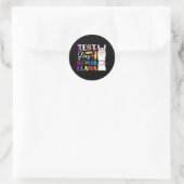 Sticker Rond Jour No Prob Llama Drôle Enseignant Test 2 (Sac)