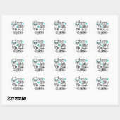 Sticker Rond Jour No Prob-llama Llama Test de l'enseignant Jour (Feuille)