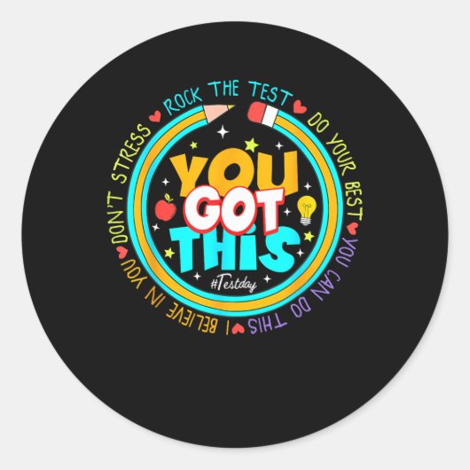 Sticker Rond Jour Où Vous Avez Obtenu Ce Jour De Test Rock L'En (Devant)