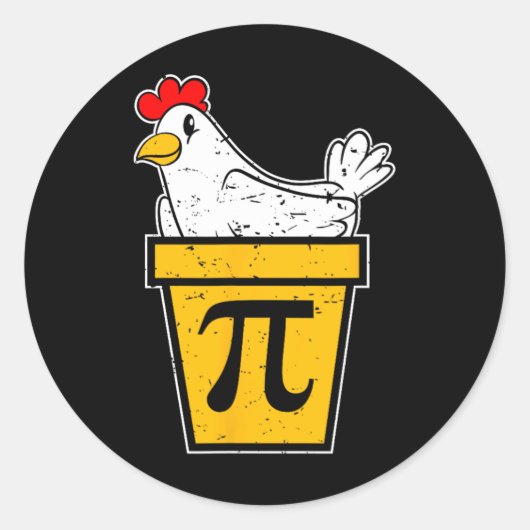 Sticker Rond Jour Pi Pot De Poulet (Devant)