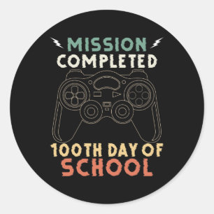 Sticker Rond Jour Pour Les Joueurs 100 Jours De Scolarité Amusa