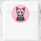 Sticker Rond Jour rose mignon du chat Kitten Mort (Sac)