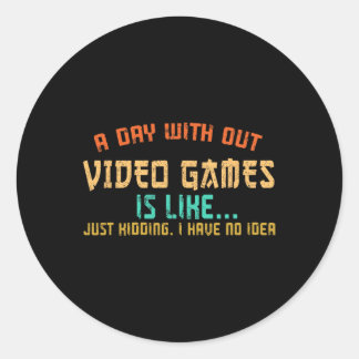 Sticker Rond Jour Sans Jeux Vidéo Drôle Joueur Joueur Garçons K
