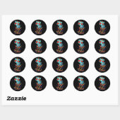 Sticker Rond Jour vectoriel du dessin animé mort (Feuille)