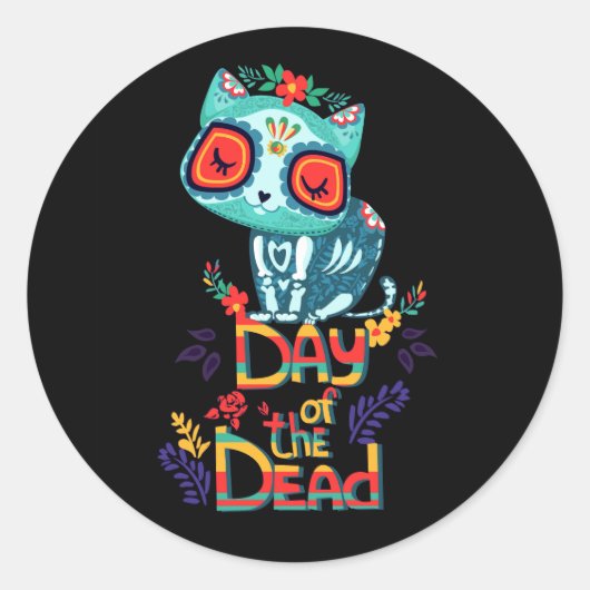 Sticker Rond Jour vectoriel du dessin animé mort (Devant)