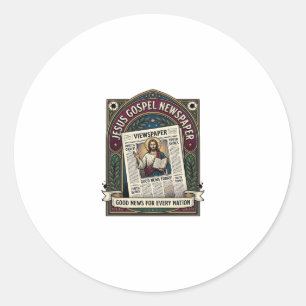 Sticker Rond Journal de l'Évangile de Jésus Journal chrétien F