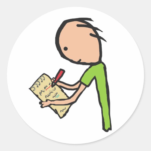 Sticker Rond Journaliste (Devant)